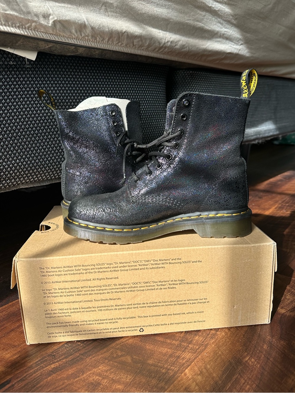 Dr. Martens Pascal black iridescent boots